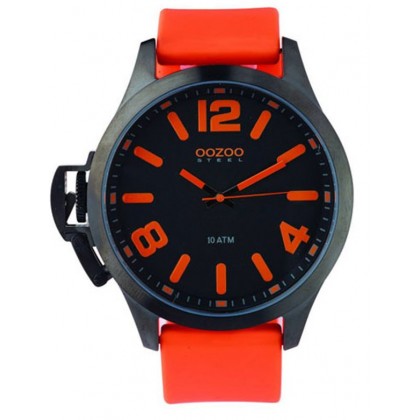 OOZOO Steel 45mm Orange Rubber Strap OS366